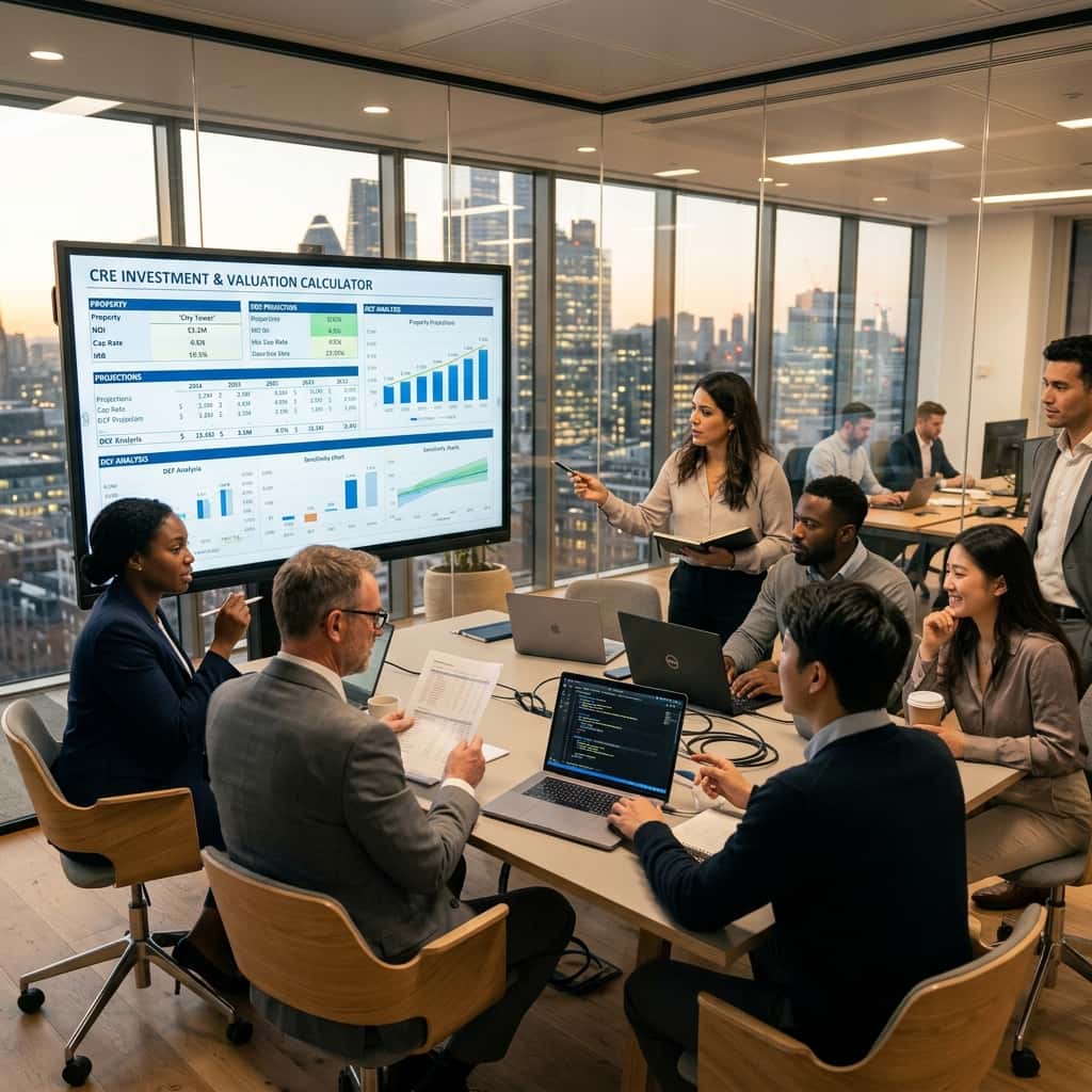 Our diverse team of financial analysts and developers working in a modern office